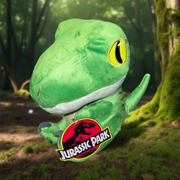 NWT 2022 Jurassic Park World Plush Green Velociraptor Dinosaur 6” Soft Dominion - Picture 1 of 5